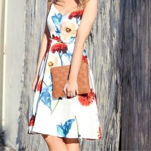 Floral Print Spaghetti Strap Dress